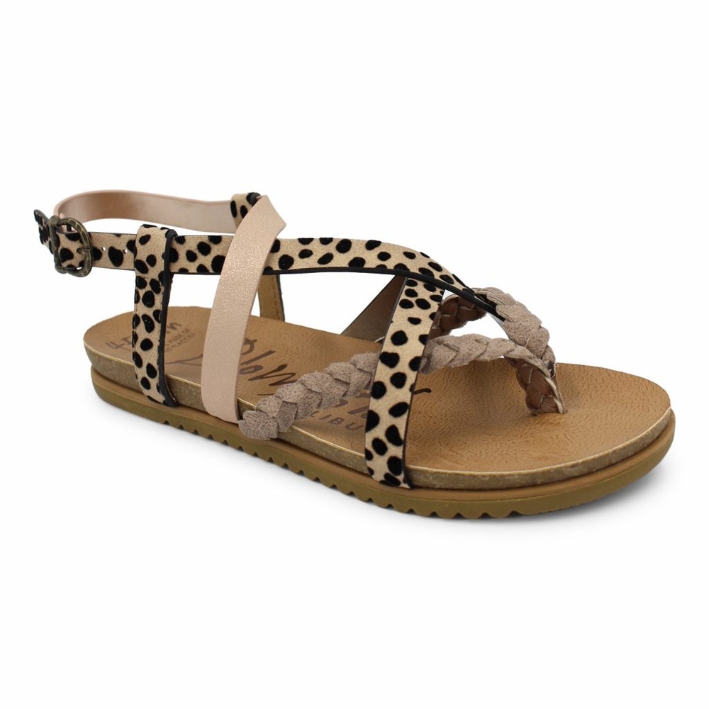 Blowfish Malibu Maren Strappy Flat Sandals Tan Brown Size 7.5 NEW IN BOX